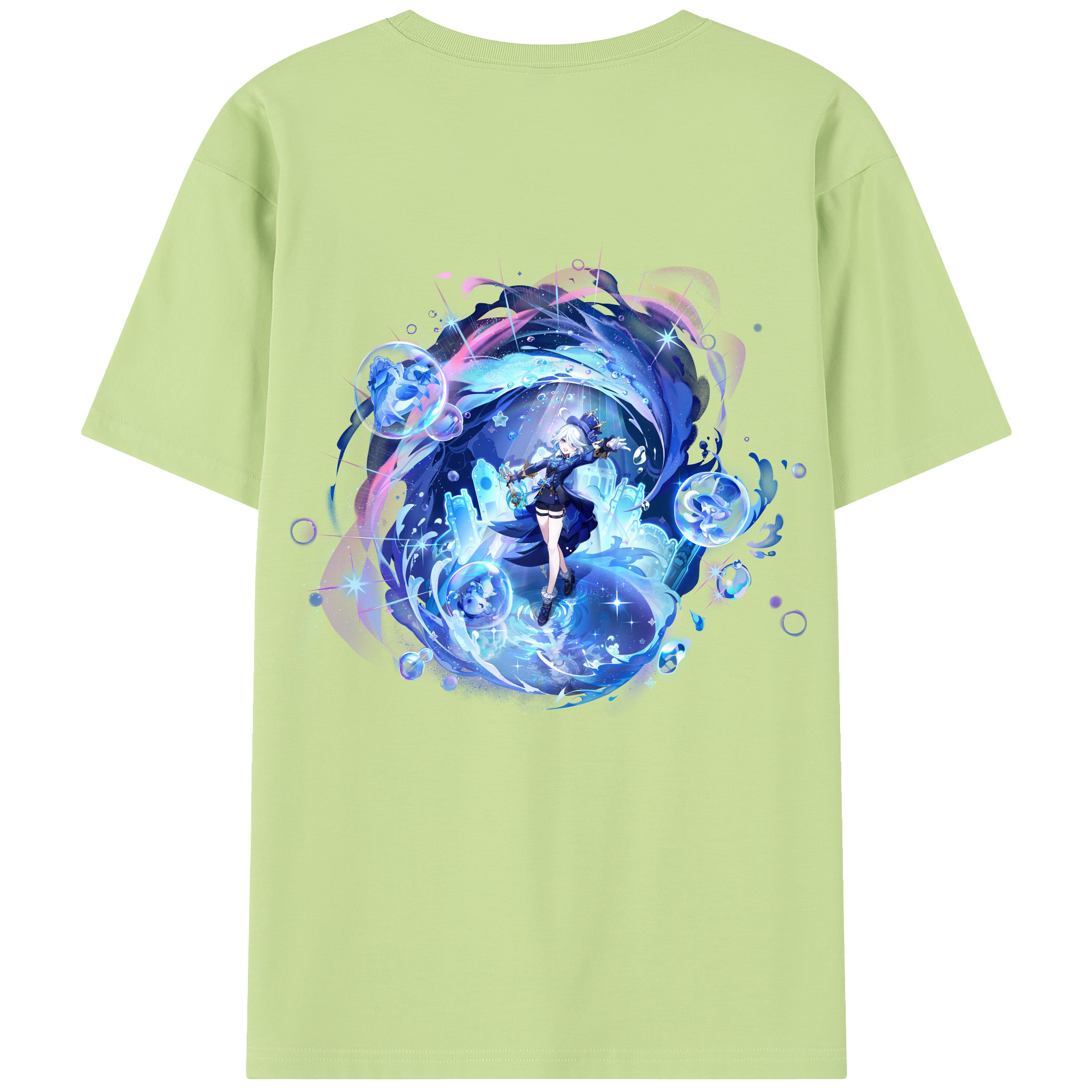 げんし神 フリーナ genshin Furina 綿100％半袖Tシャツ（背面プリント）